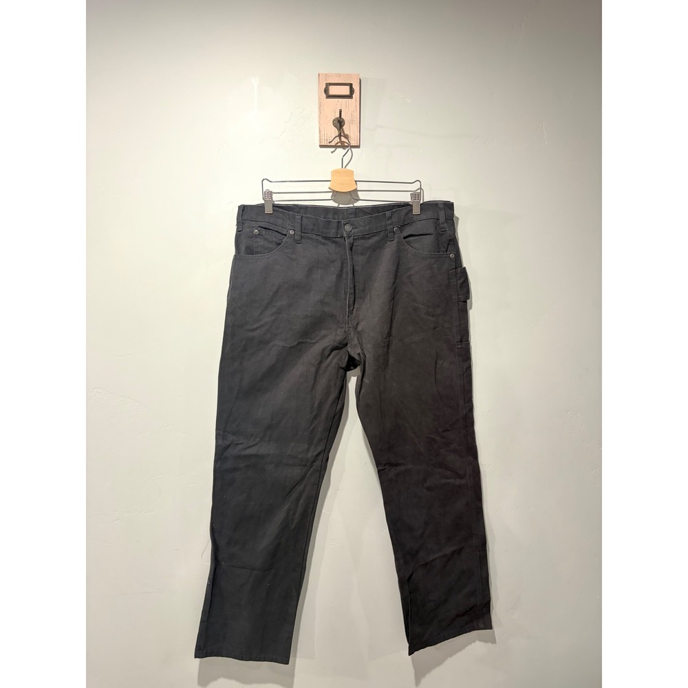 Dickies Mens DU336RBK Relaxed Fit Duck Carpenter Pants Black 38x32 Utility Work